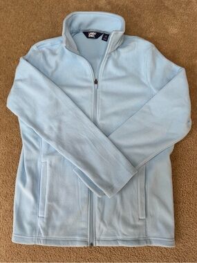 Lands' End Pale Blue Full-Zip Fleece Lightweight Layering Jacket